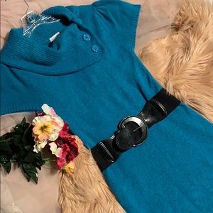 BODY CENTRAL Teal Sweater Dress (Med)